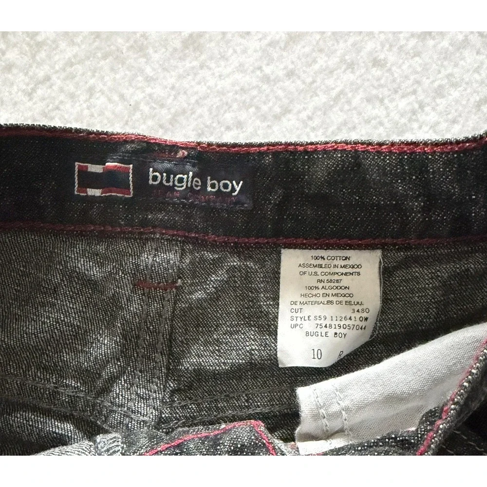 Vintage Bugle Boy Black Denim Cargo Carpenter  Style 90's Y2K Boys Size 10R